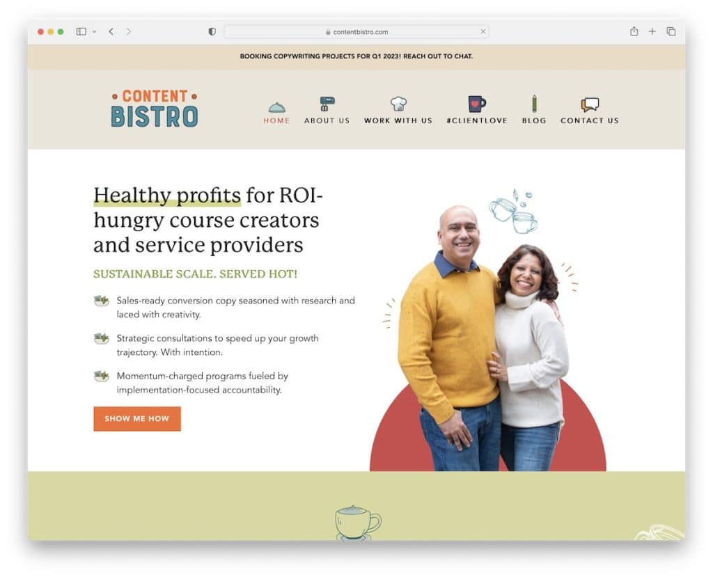 site de rédacteur de contenu bistro