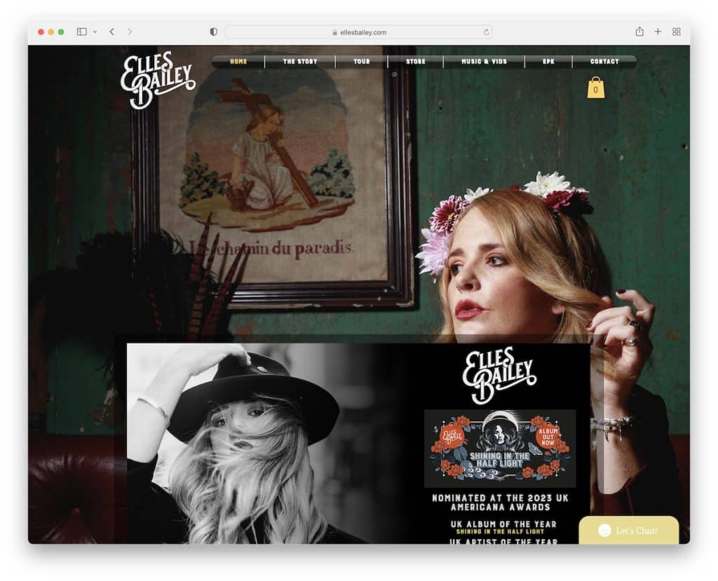 site de la musicienne elles bailey