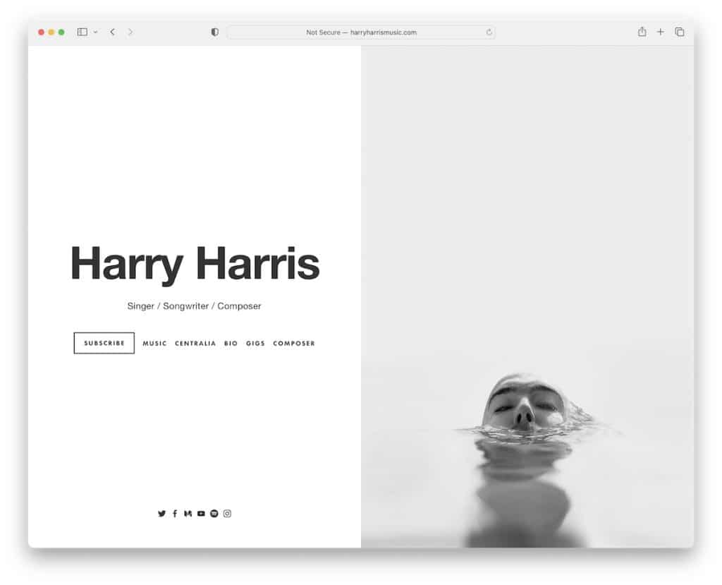 site du chanteur harry harris