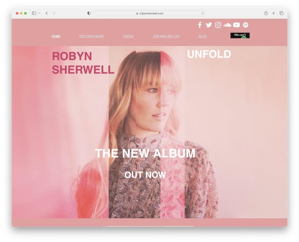 site-ul web al cântărețului robyn sherwell