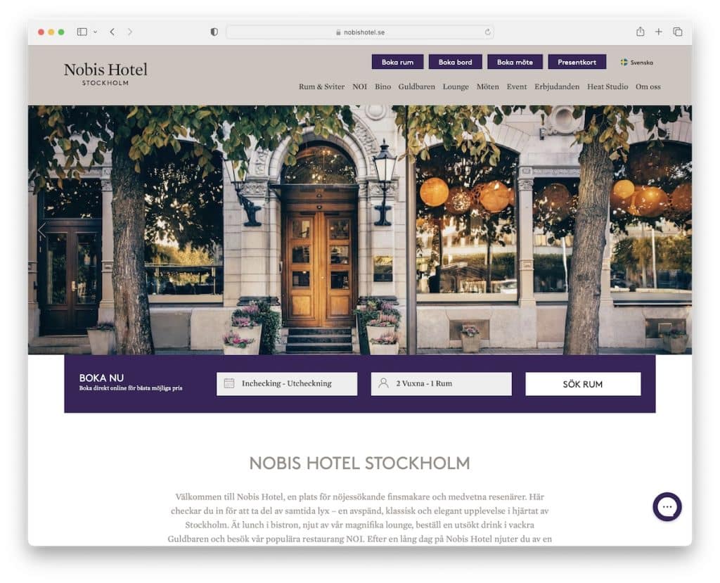 web del hotel nobis