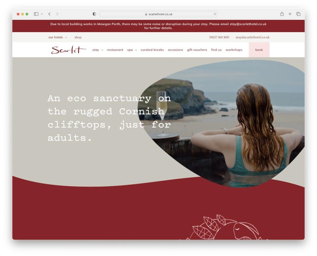 site-ul hotelului spa scarlet