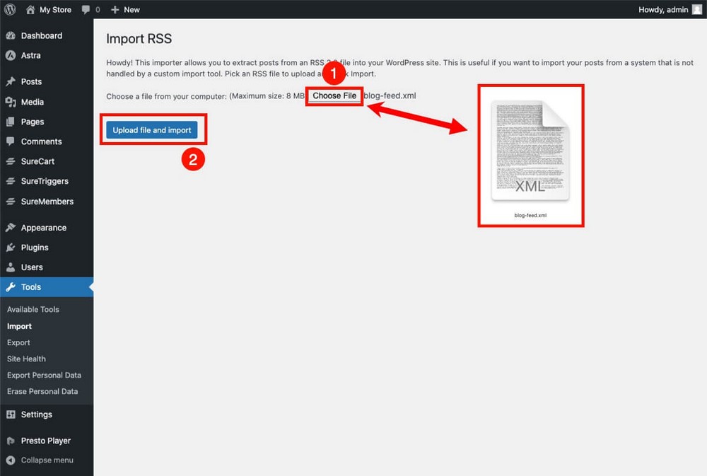 كيفية استيراد ملفات RSS إلى ووردبريس