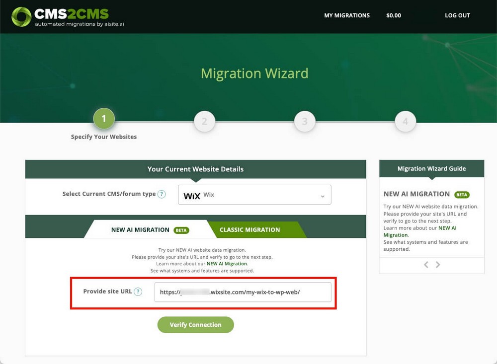 CMS2CMS حدد موقع Wix الإلكتروني