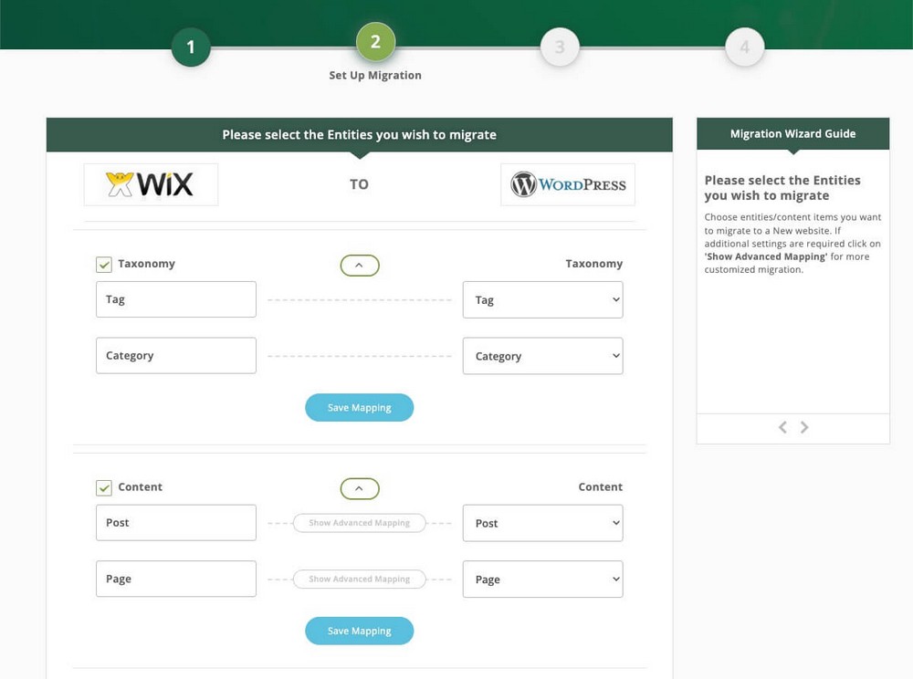 تعيين كيانات Wix