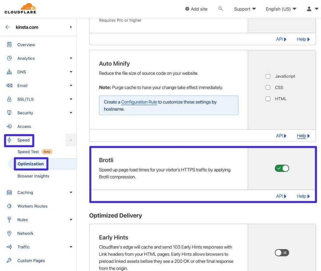 So aktivieren Sie die Brotli-Komprimierung in Cloudflare.