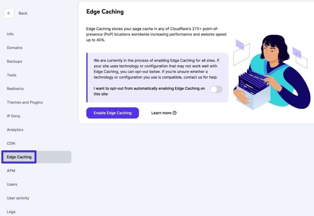 So aktivierst du das Kinsta Edge-Caching.