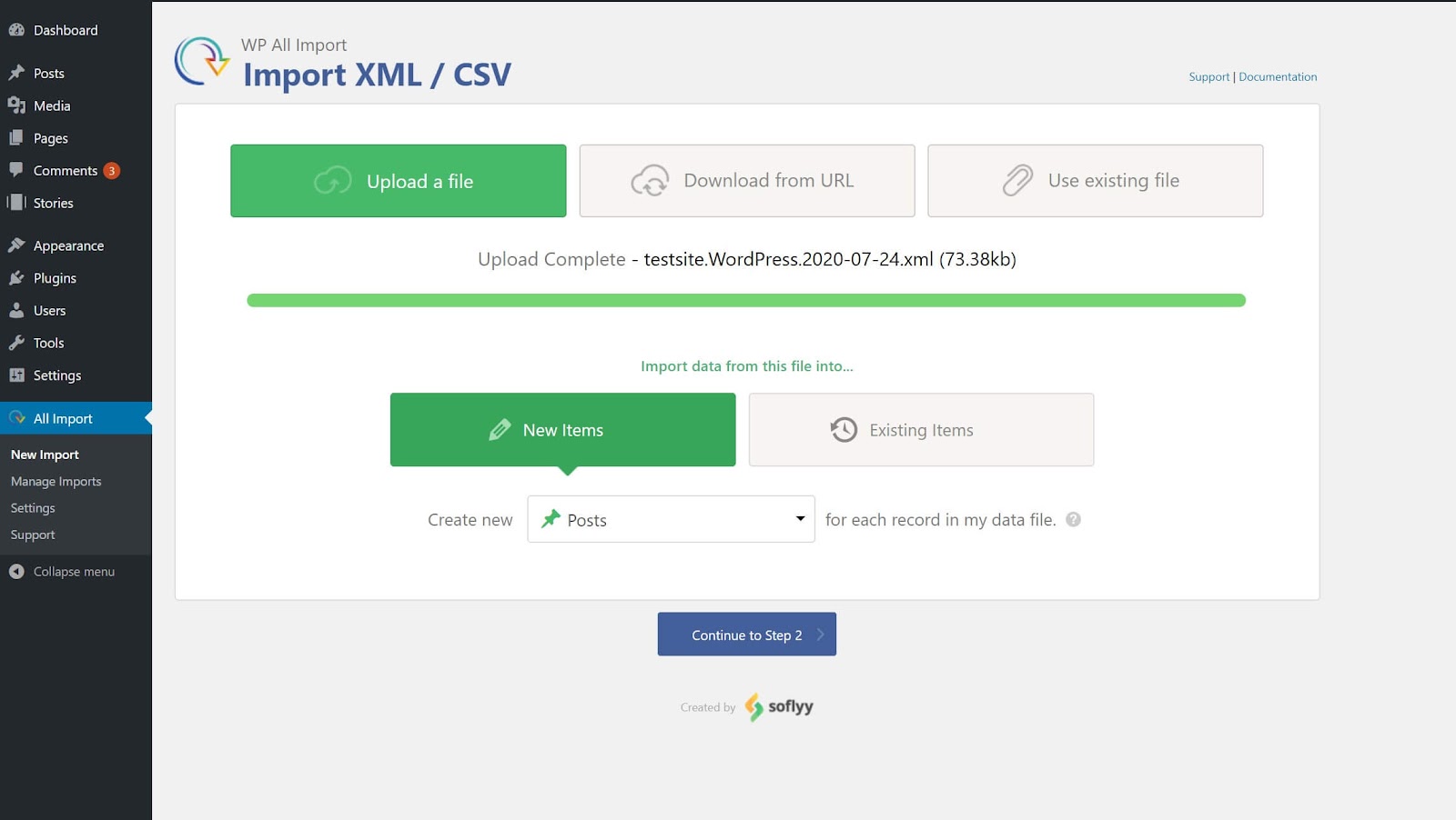 Importați XML/CSV din fluxul RSS Weebly în WordPress