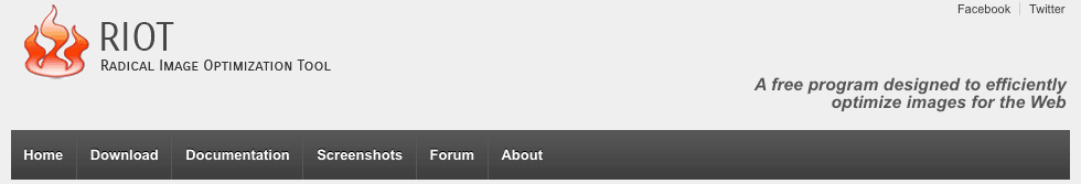 Radical Image Optimization Tool である RIOT のスクリーンショット