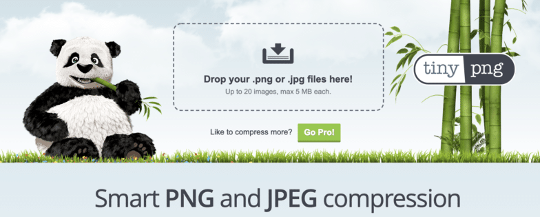画像圧縮ツール TinyPNG のスクリーンショット