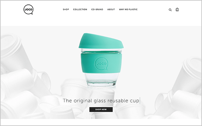 joco cups company eコマース wordpress ウェブサイト