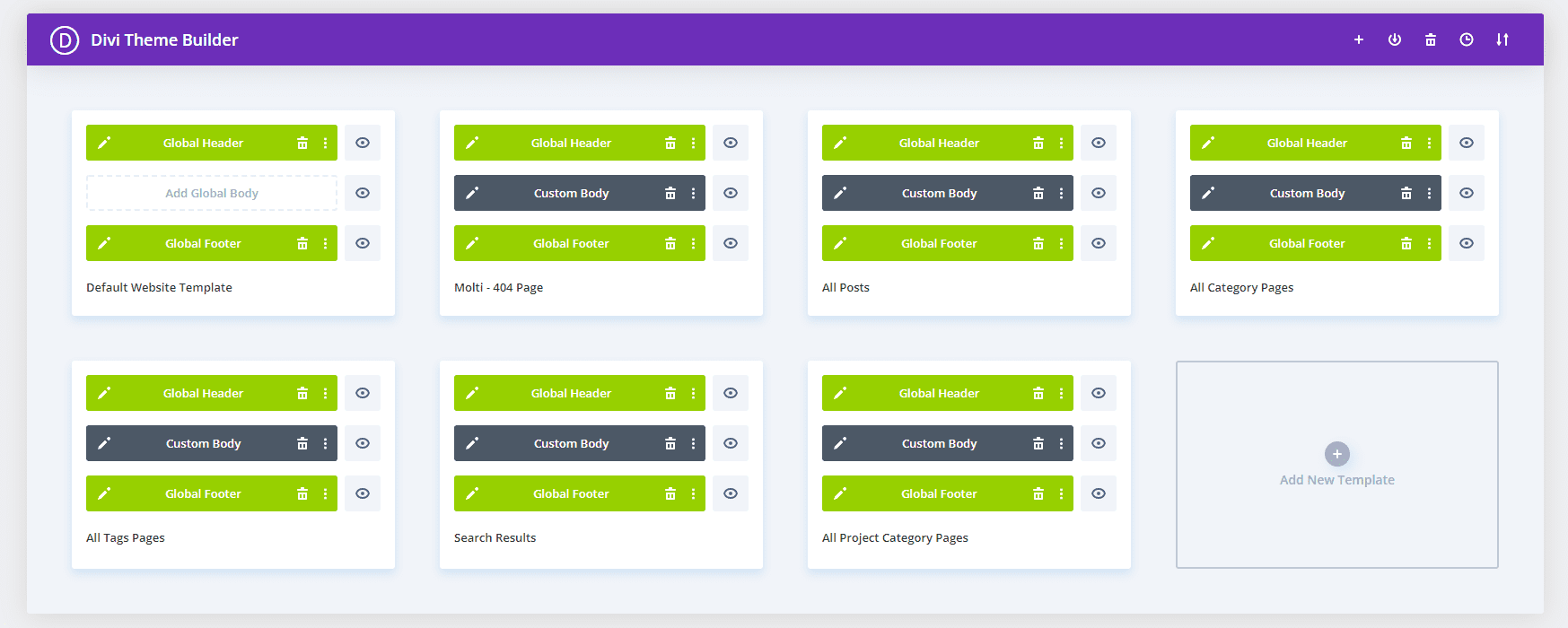 Modelos de construção de tema Divi de tema infantil Molti Divi