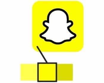 黄色が選択された Snapchat のロゴ