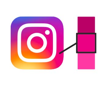 ピンクの色合いが選択された Instagram ロゴ