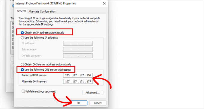 Type your preferred DNS