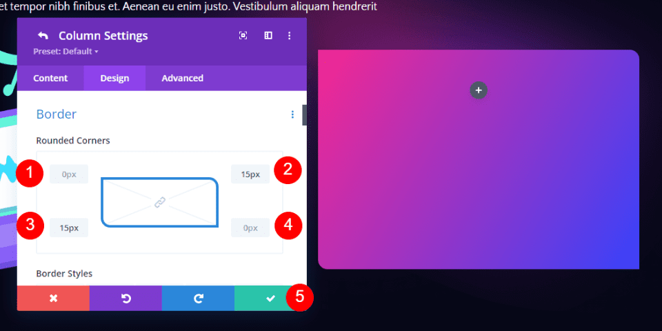 Formular de contact Divi Footer Exemplul doi