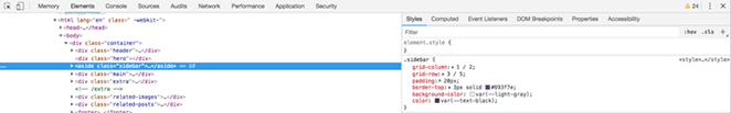 CSS 변수 테마 사용자 정의 크롬 검사기 CSS