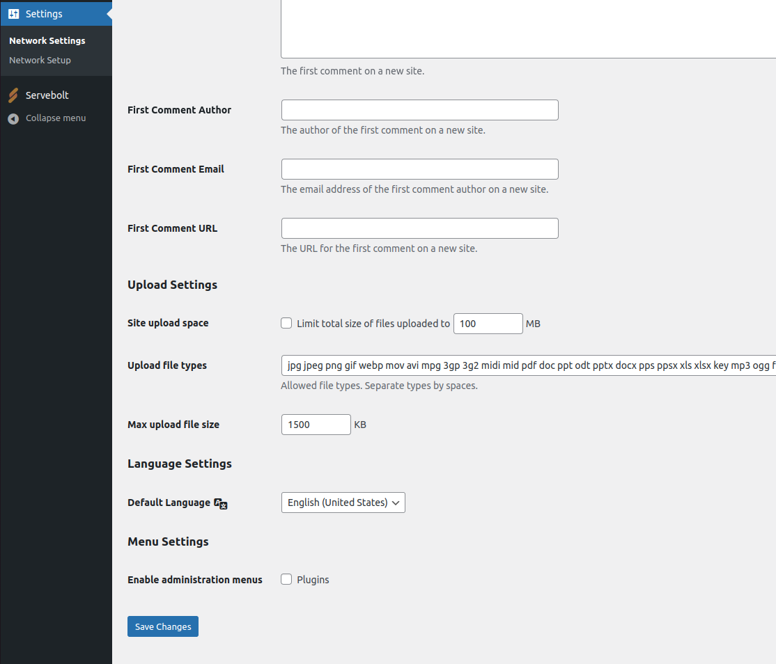 Wordpress 네트워크 관리자 설정