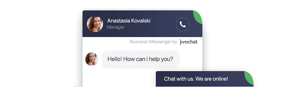 Un esempio di una finestra di chat da una delle migliori app di chat dal vivo di Shopify: JivoChat.