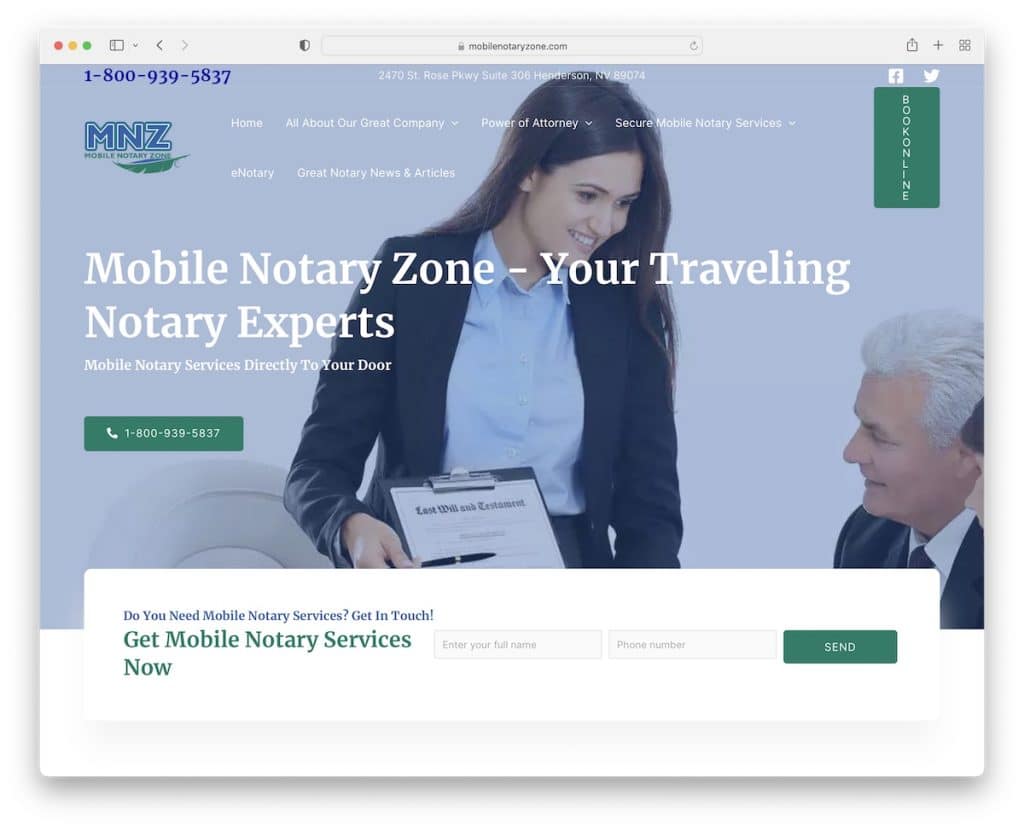 sito web della zona notarile mobile