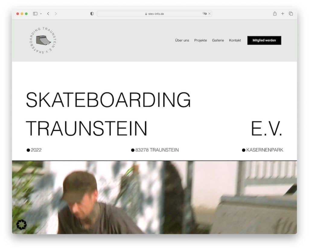 site-ul web de skateboarding traunstein elementor