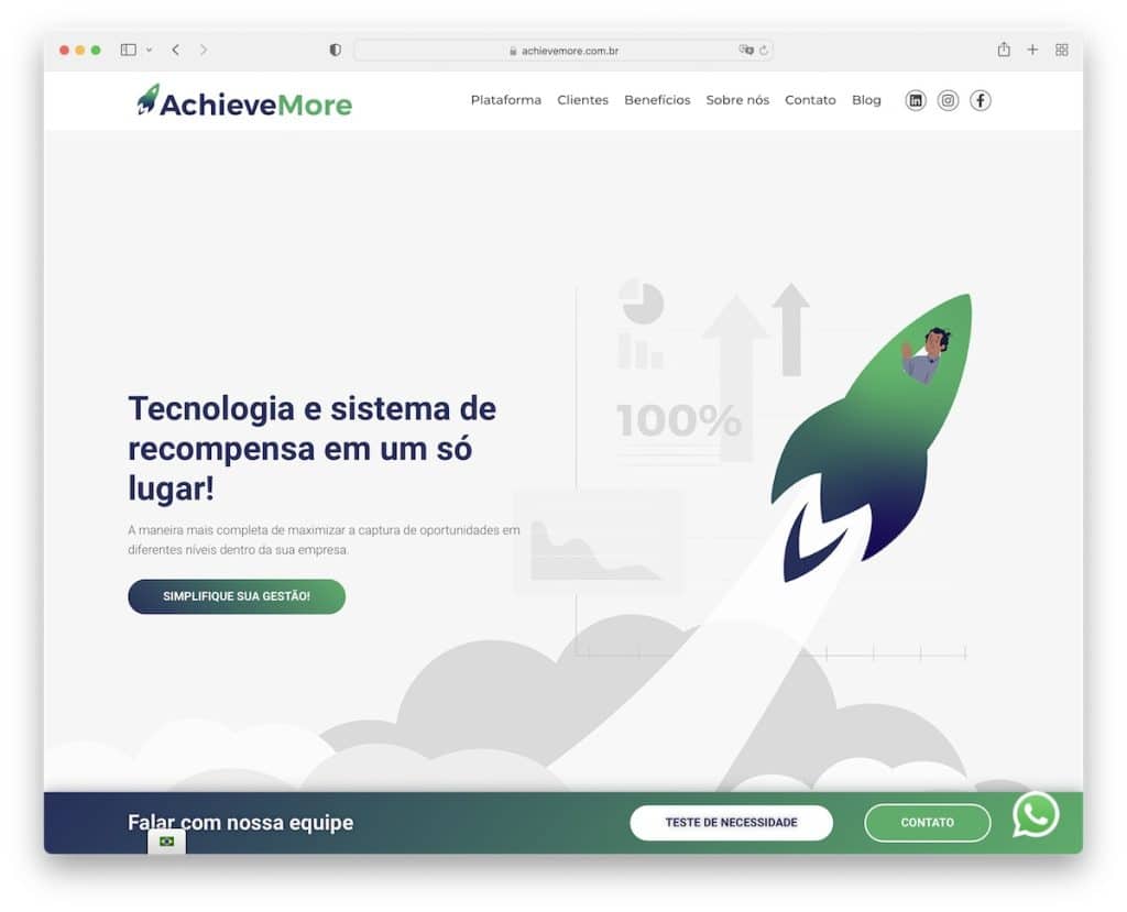 веб-сайт стартапа Achievemore