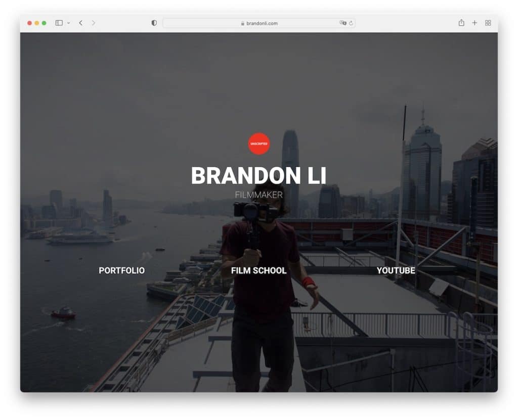 sito web del videografo brandon li