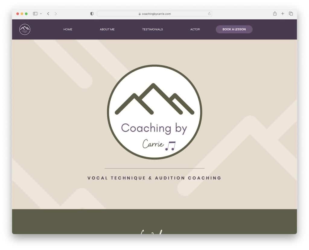 coacing dal sito web di Carrie Coach