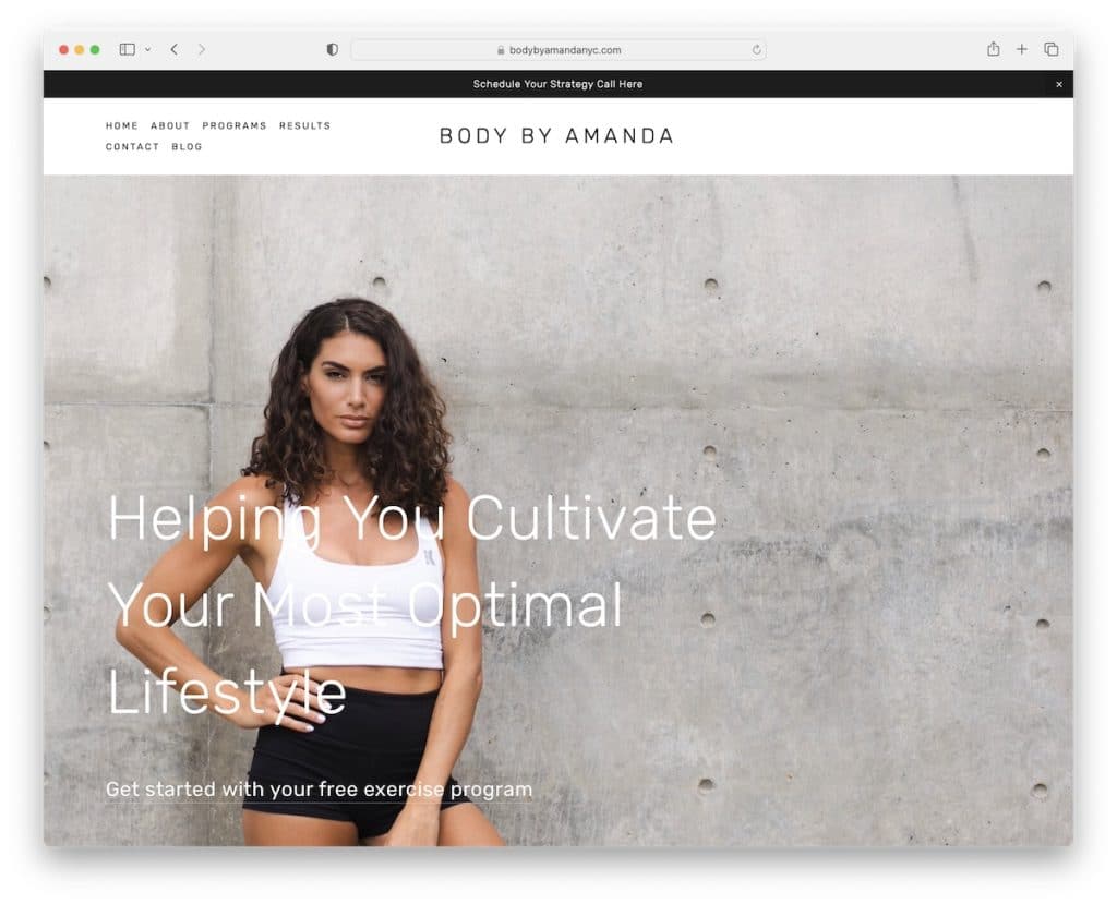 site-ul web body by amanda coach