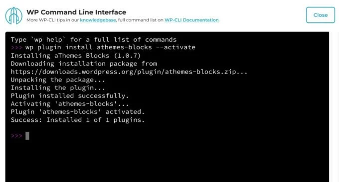 Wp-CLI ในเบราว์เซอร์