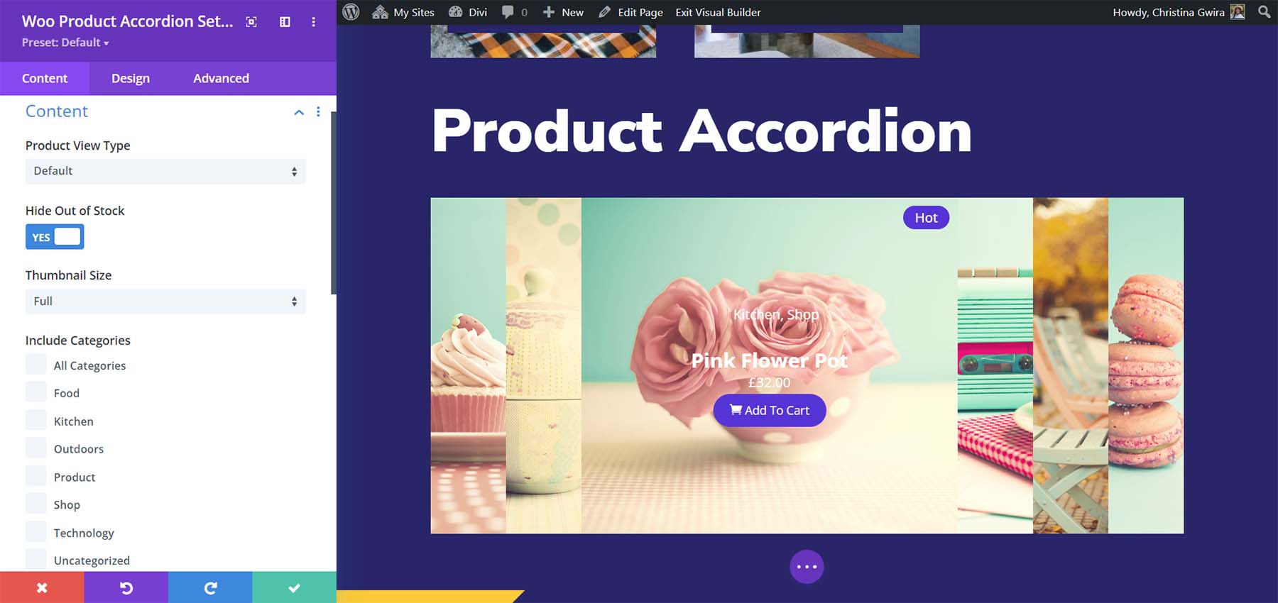 WooEssential โมดูล: Product Accordion