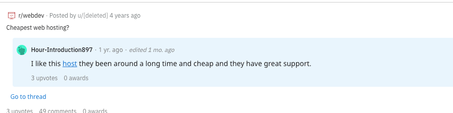 reddit comment 2 greengeeks WordPress-Hosting