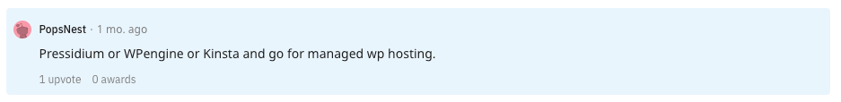 wp engine reddit kommentar als verwaltetes wp-hosting