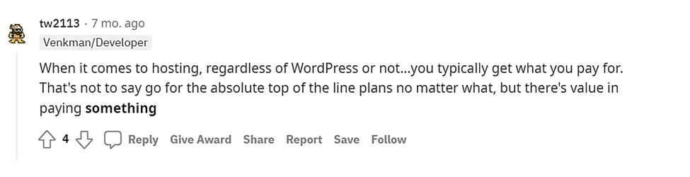 WordPressホスティングに関するRedditからの一般的な意見