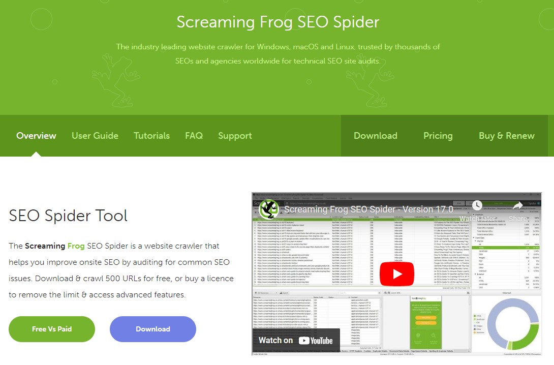 Screaming Frog SEO Araignée