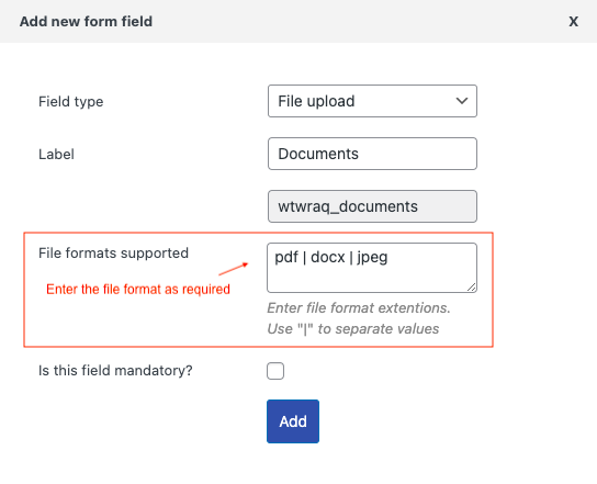 masukkan format file WooCommerce