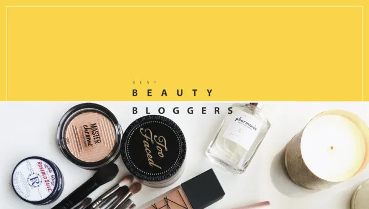 Beauty-Produkte mit Text Beauty-Blogger