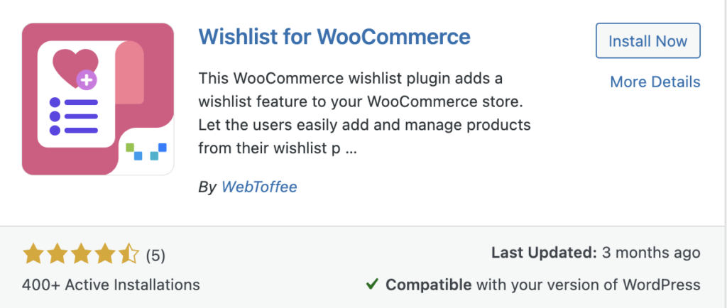 WooCommerce プラグインのウィッシュリスト