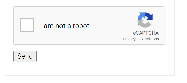 Beispiel für ein CAPTCHA mit einem Kontrollkästchen neben "Ich bin kein Roboter."