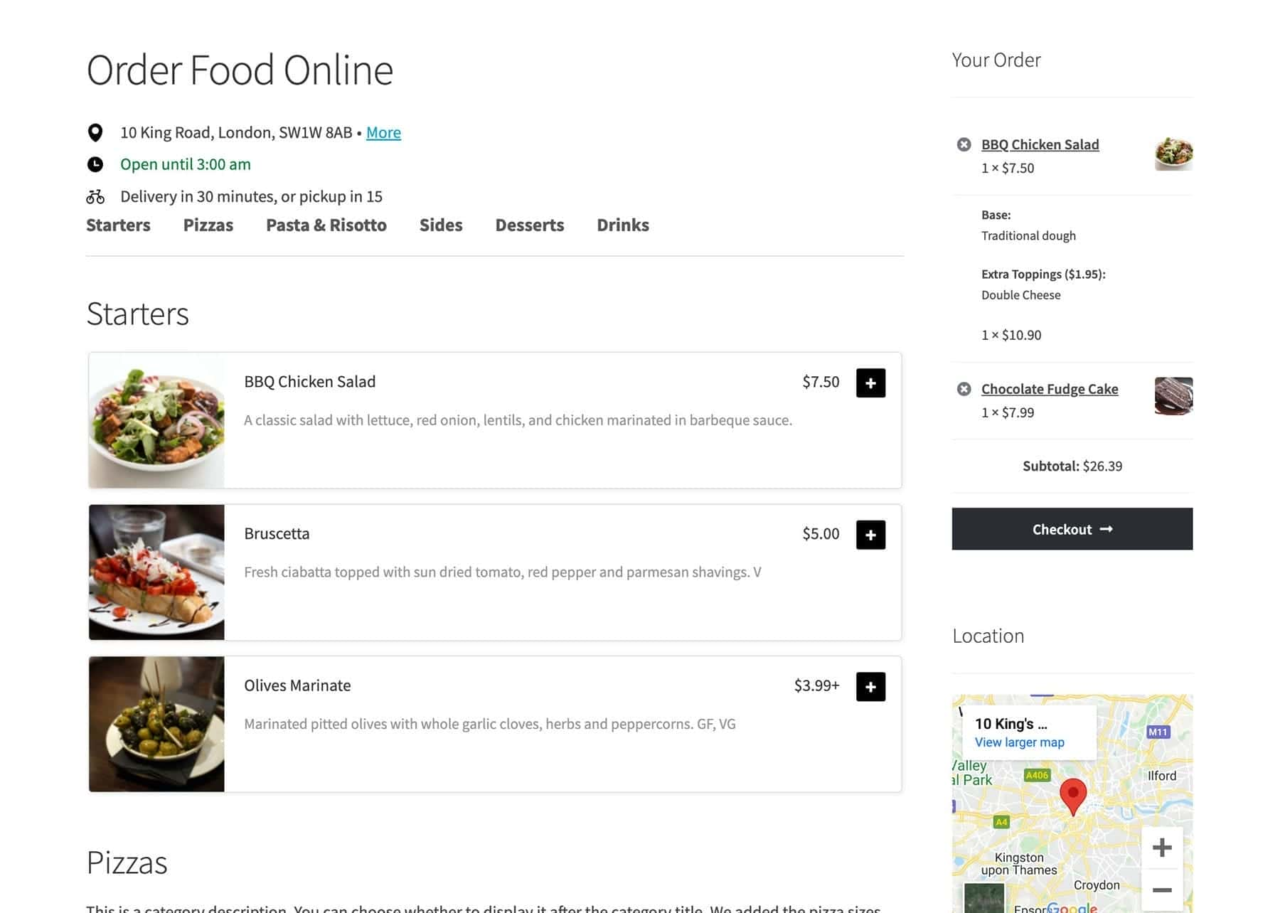 WooCommerce-Plugin für Restaurantbestellungen