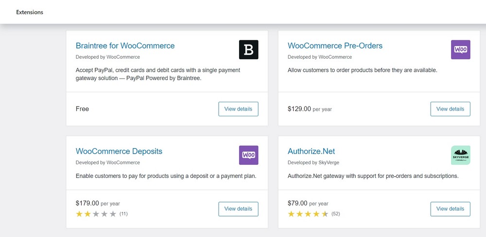 extensions woocommerce