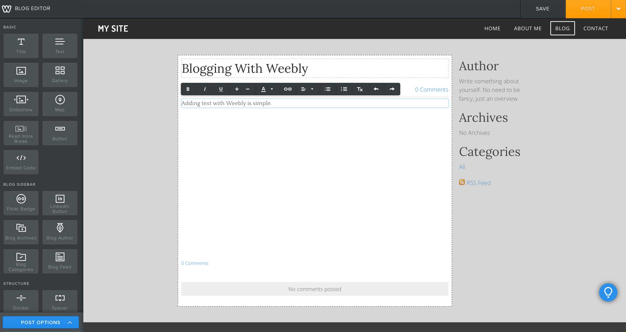 Weebly での公開