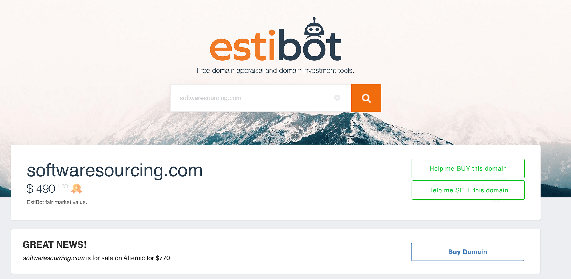 Domain-Parking mit estibot