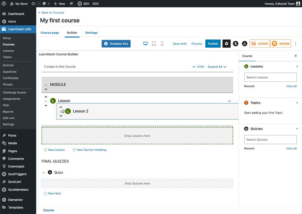 LearnDash Drag-and-Drop-Builder