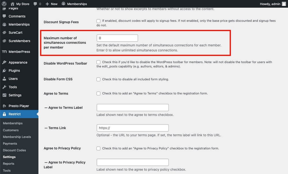 Passwort-Sharing-Verhinderung Restrict Content Pro