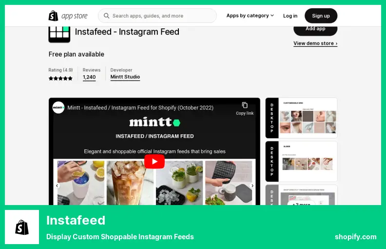 Instafeed - Zeigen Sie benutzerdefinierte, einkaufbare Instagram-Feeds an