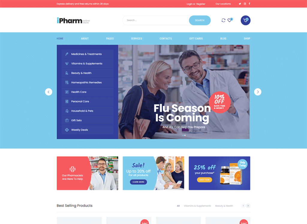 ไอฟาร์มา | เภสัชกรรมและการแพทย์ออนไลน์ WordPress Theme IPharm | ธีม WordPress เภสัชกรรมและการแพทย์ออนไลน์