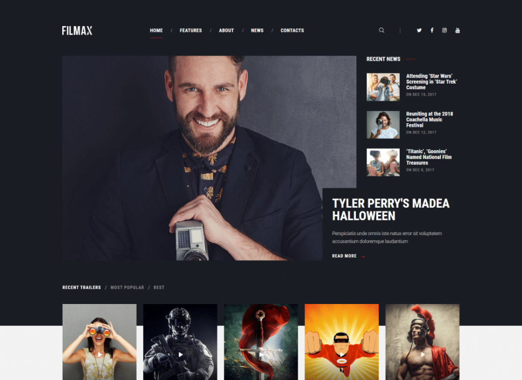 Filmax - WordPress-Theme für Kino- und Filmnachrichtenmagazine