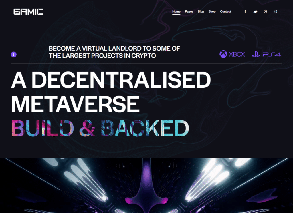 Gamic - Metaverse Oyun ve Kripto WordPress Teması