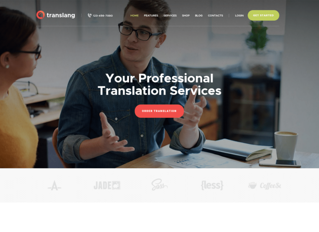 Translang - Übersetzungsdienste & Sprachkurse WordPress Theme